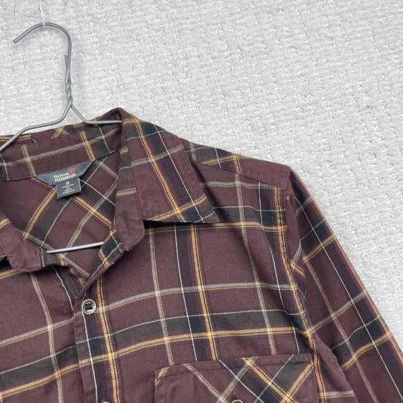 Royal Robbins Shirt Mens S Plaid Long Sleeve Dark Red / Brown Outdoor Western - Picture 5 of 14